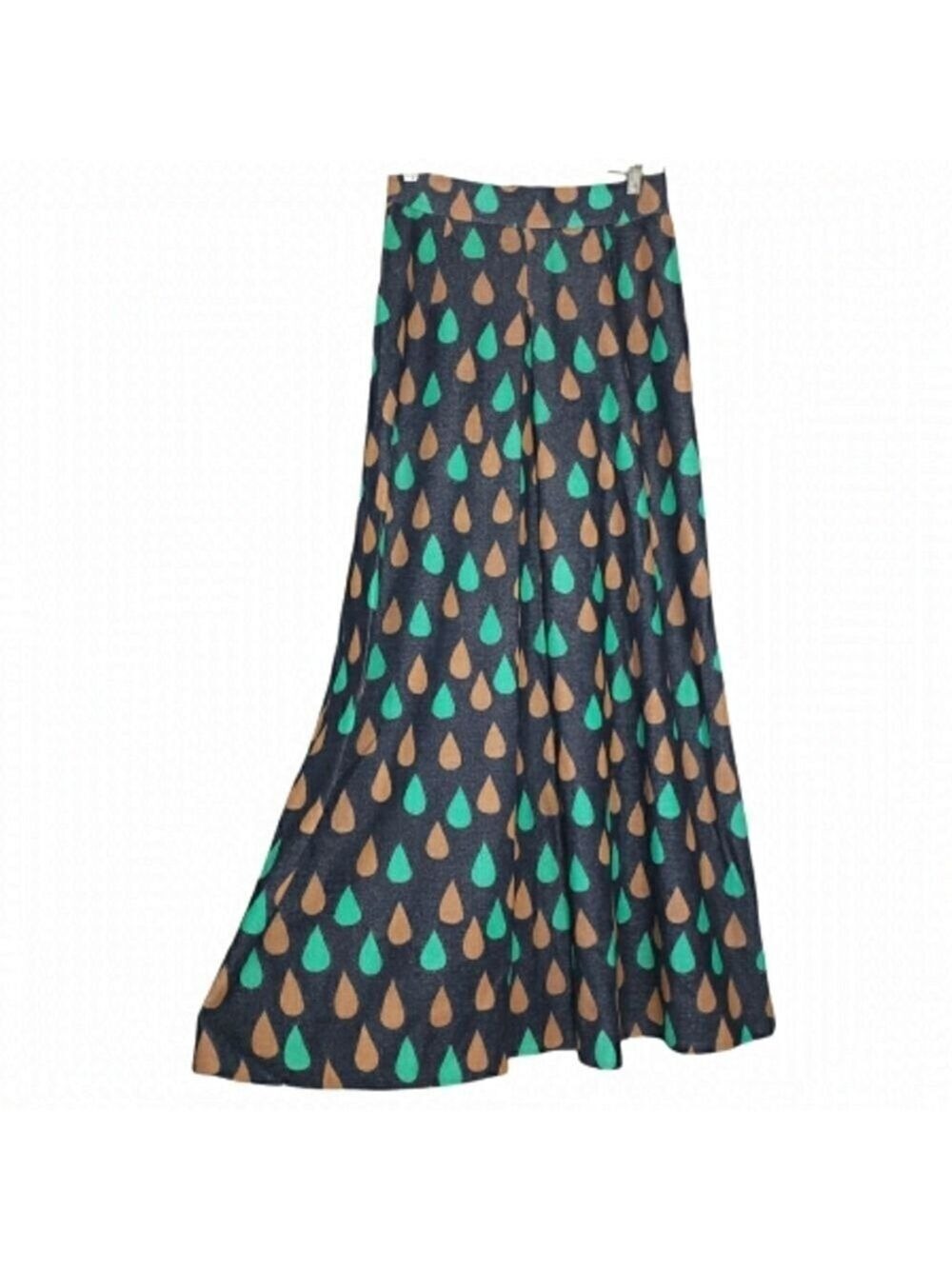 𝅺Vintage Raindrop Golden Finn Handprinted 1960's Maxi Skirt  Mid-century …
